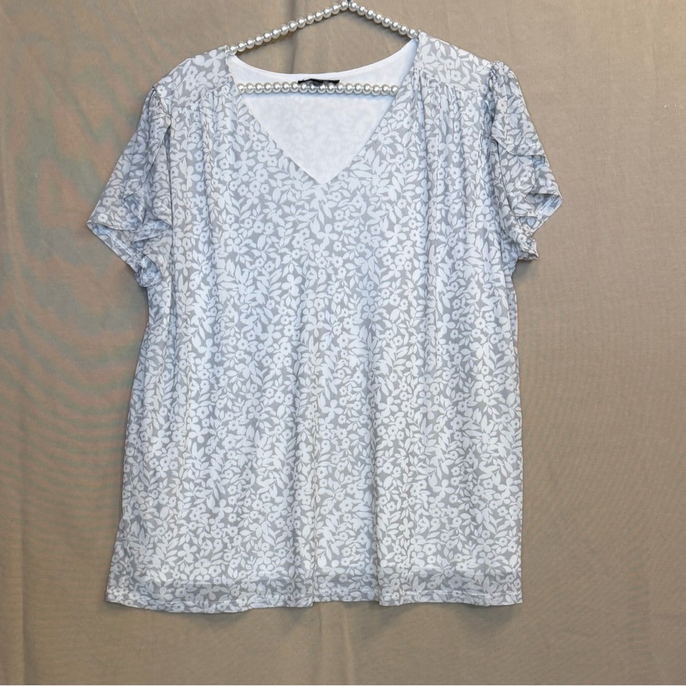 Papermoon Soft Blue Patterned Blouse